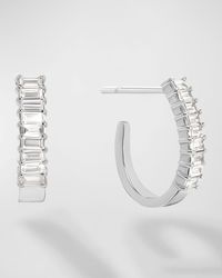Lana Jewelry - 14k Gold Baguette Diamond Huggie Earrings, 0.5 Tcw - Lyst