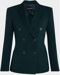 Giorgio Armani - Double-Breasted Stretch Wool Blazer Jacket - Lyst