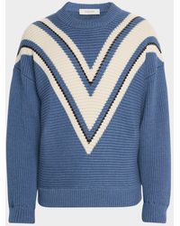 Golden Goose - Journey Wool Jacquard V-Style Crewneck Sweater - Lyst