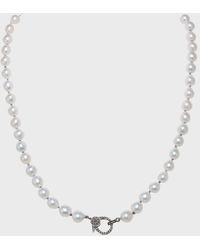 Margo Morrison - Petite Baroque Pearl Necklace With Diamond Clasp, 7-8Mm, 16"L - Lyst