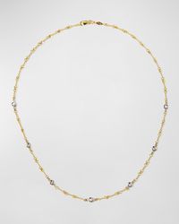 Roberto Coin - Two-tone 18k 7-diamond Dog Bone Necklace - Lyst