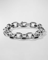 David Yurman - Hex Chain Link Bracelet With Black Diamonds In Silver, 9.5mm - Lyst