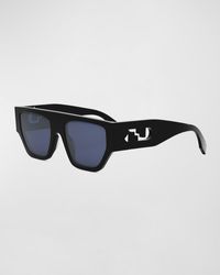 Fendi - O'Lock Flat-Top Nylon Cat-Eye Sunglasses - Lyst