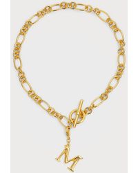 Ben-Amun - Link Brass Chain Necklace With Initial Charm - Lyst