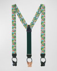 Trafalgar - Tropical-print Linen Suspender Braces - Lyst