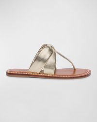Bernardo - Metallic Flat Thong Slide Sandals - Lyst