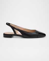 Stuart Weitzman - Sleek Leather Slingback Ballerina Flats - Lyst