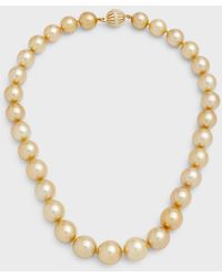 Belpearl - 18K Necklace With Diamond Clasp, 18"L - Lyst
