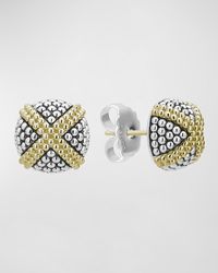 Lagos - Signature Caviar Two-tone Domed X-stud Earrings - Lyst