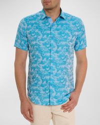 Robert Graham - Poseidon Linen-Cotton Short-Sleeve Shirt - Lyst