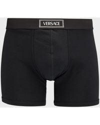 Versace - Apos;S Cotton Jersey Logo Boxer Briefs - Lyst