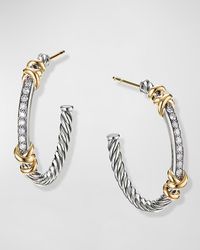 David Yurman - Petite Helena Hoop Earrings With 18K And Diamonds - Lyst