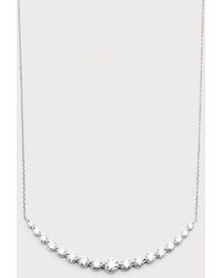 Neiman Marcus - 18k White Gold 17 Round Diamond Smiley Bar Necklace - Lyst