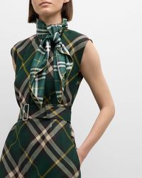 Burberry - Check Silk Square Scarf - Lyst
