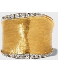 Marco Bicego - Lunaria 18k Gold Medium Band Ring With Diamonds, Size 7 - Lyst