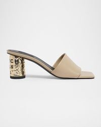 Givenchy - 65Mm Logo Heel Leather Mule Sandals - Lyst