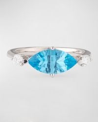 Lisa Nik - 18K Marquise Ring With Topaz And Diamonds, Size 6 - Lyst