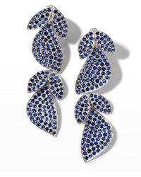 Alexander Laut - White Gold Blue Sapphire Leaf Earrings - Lyst