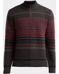 Vince - Apos;S Variegated Stripe Jacquard Half-Zip Sweater - Lyst