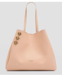 Balmain - Embleme Leather Shopping Tote Bag - Lyst