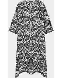 Eskandar - Sloped-Shoulder Wide A-Line Short-Sleeve Scoop-Neck Dress - Lyst