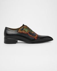 Christian Louboutin - Farfaman Butterfly Leather & Veau Velours Oxford Shoes - Lyst