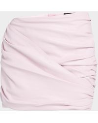 Lamarque - Astrid Ruched Faux-leather Mini Skirt - Lyst