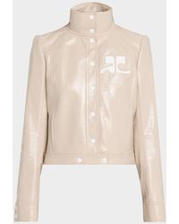 Courreges - Textured Vinyl Crop Jacket - Lyst