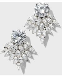 Golconda by Kenneth Jay Lane - Marquise Cluster Cubic Zirconia Earrings With Round Posts, 5.0Tcw - Lyst