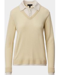 Rag & Bone - Anne Layered Wool Polo Sweater - Lyst