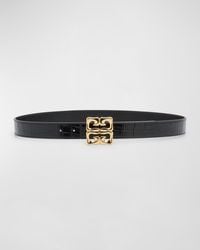 Givenchy - 4G Baroque Reversible Croc-Embossed & Smooth Leather Belt - Lyst