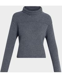 Theory - Wool Knit Long-Sleeve Turtleneck Top - Lyst