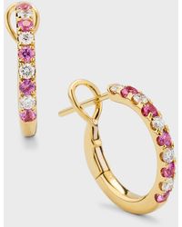 Frederic Sage - 18K Small Alternating Diamond And Sapphire Hoop Earrings - Lyst