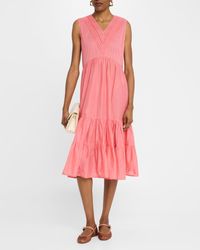 Merlette Verena Linen Midi Dress in Blue | Lyst