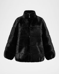 THEIA - Mink Faux Fur Zip Jacket - Lyst