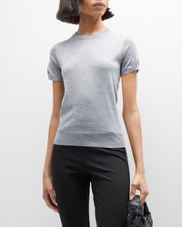 Theory - Basic Regal Wool Short-sleeve Tee - Lyst