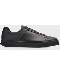 Ferragamo - Clayton Mixed Leather Low-Top Sneakers - Lyst