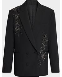 Balmain - Apos;S Crystal-Embellished Two-Button Wool Blazer - Lyst