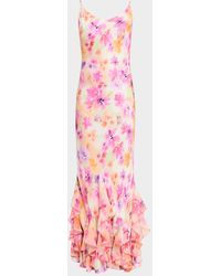 Le Superbe - Frida Floral Ruffled Slip Dress - Lyst