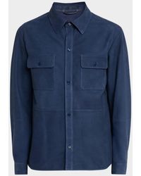 Stefano Ricci - Apos;S Nubuck Leather Button-Front Shirt - Lyst
