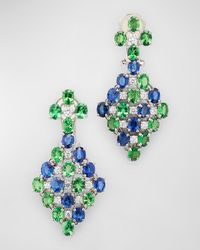 Alexander Laut - 18K Sapphire, Tsavorite And Diamond Earrings - Lyst