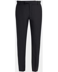 McQueen - Apos;S Waist-Tab Straight Fit Flat-Front Trousers - Lyst