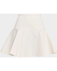 Burberry - Ebony Cotton Twill Flare Mini Skirt - Lyst