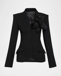 Sergio Hudson - Collarless Slim Tailored Wool-Blend Jacket - Lyst