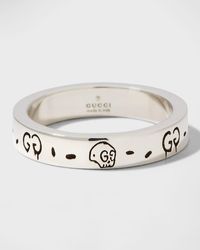 Gucci - Sterling Silver Ghost Ring 4mm - Lyst