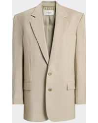 Saint Laurent - Single-Breasted Oversized Wool-Silk Blazer Jacket - Lyst