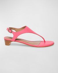 Bernardo - Calfskin Low-heel Thong Slingback Sandals - Lyst