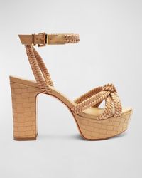 SCHUTZ SHOES - Kathleen Woven Ankle-strap Platform Sandals - Lyst