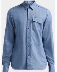 Kiton - Apos;S Buba Virgin Wool & Cashmere Snap-Front Shirt - Lyst