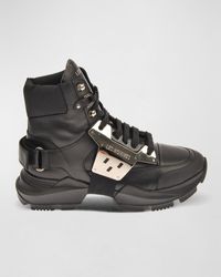 Les Hommes - Leather Chunky High-Top Sneakers - Lyst
